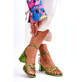 Módní zelené sandály na vysokém podpatku Felisa zelená 2 Módní zelené sandály na vysokém podpatku Felisa zelená 2