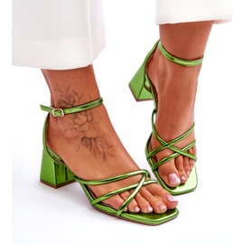 Módní zelené sandály na vysokém podpatku Felisa zelená 3