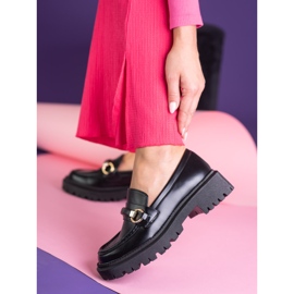 Černé dámské mokasíny Shelovet vyrobené z ekologické kůže černá 2