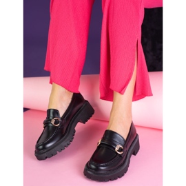 Černé dámské mokasíny Shelovet vyrobené z ekologické kůže černá 1