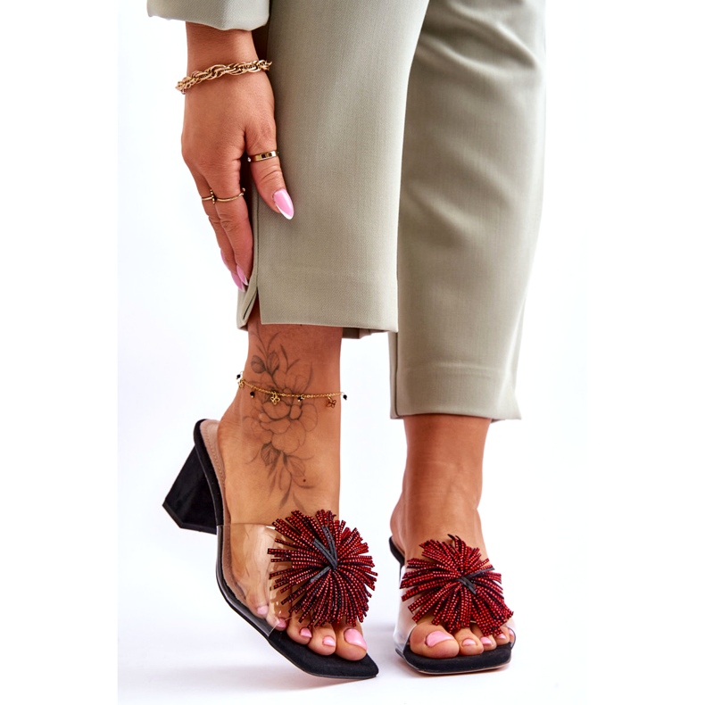 Transparentní vysoké podpatky žen S.Barski KV-AP658-1 Black černá 1