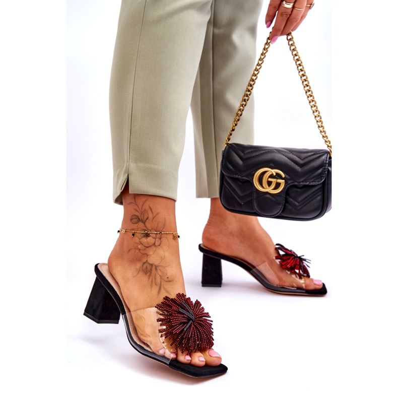 Transparentní vysoké podpatky žen S.Barski KV-AP658-1 Black černá 3