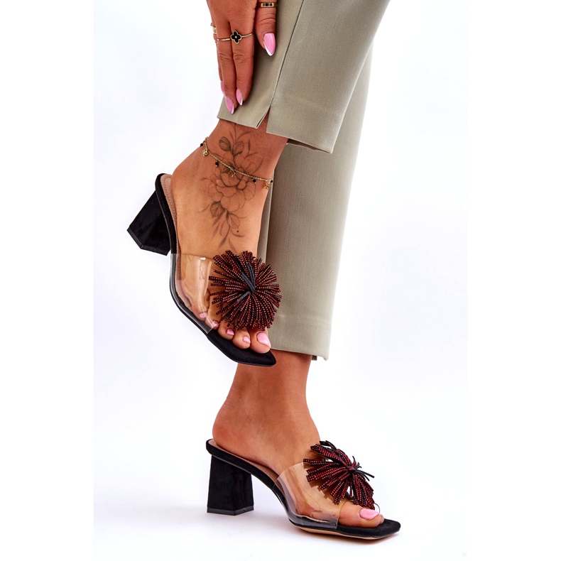 Transparentní vysoké podpatky žen S.Barski KV-AP658-1 Black černá 4