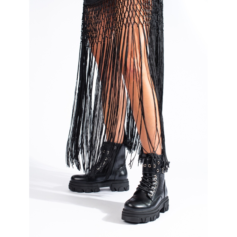 Prolamované dámské tašky na platformě Shelovet černá 1