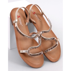 Sandály s krystaly Adani Gold zlatý 1