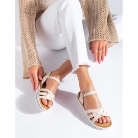 Dámské sandály na nízkém klínku Shelovet béžové béžový 1