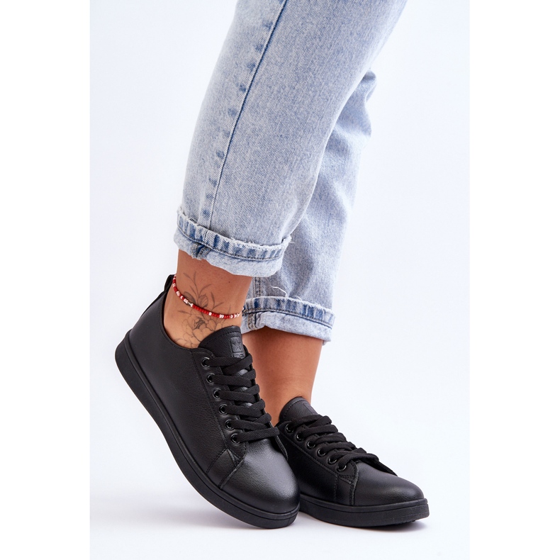 PE1 Dámské kožené klasické tenisky Black Unlimited černá 1