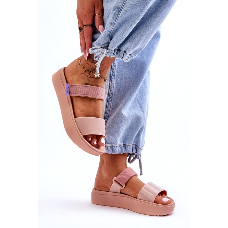 ZAXY Veganské pantofle na suchý zip HH285284 růžové růžový 2