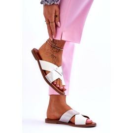 Jezzi Klasické dámské bílo-stříbrné žabky bílý 2