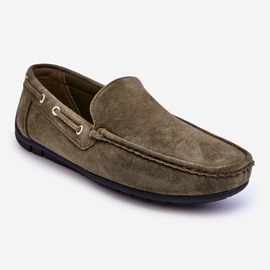 Pánské semišové slip-on mokasíny Green Rayan zelený 1