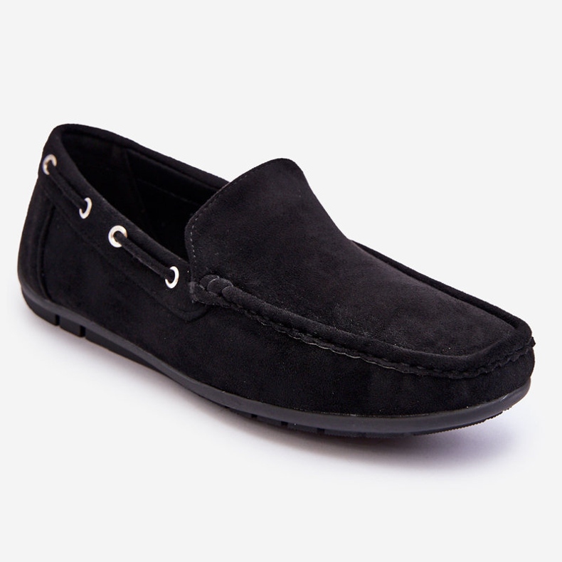 Pánské semišové slip-on mokasíny Black Rayan černý 1