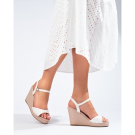 Espadrilky na vysokém klínu Shelovet bílé bílý 1
