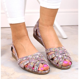 Dámské kožené nazouvací sandály vícebarevné Dolce Pietro FW195 vícebarevný 1