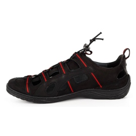 Kampol Pánské kožené prolamované boty 26KAM černé černá 1