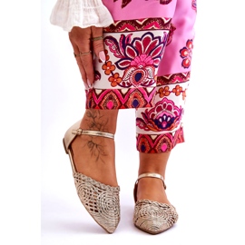 Elegantní dámské ploché sandály, zlaté zlatý 1