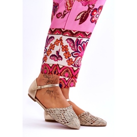 Elegantní dámské ploché sandály, zlaté zlatý 7