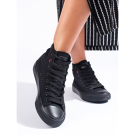 Dámské vysoké černé tenisky Big Star T274033 černá 1 Dámské vysoké černé tenisky Big Star T274033 černá 1