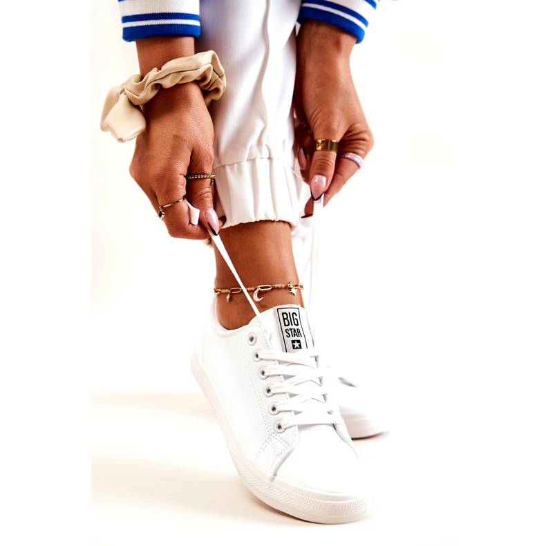 Kožené tenisky Big Star JJ274311 Bílé bílý 1 Kožené tenisky Big Star JJ274311 Bílé bílý 1