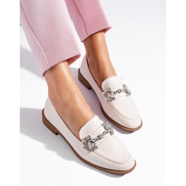 Béžové semišové mokasíny s přezkou Shelovet béžový 1