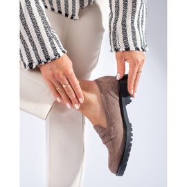 Dámské tmavě béžové semišové boty Shelovet béžový 2