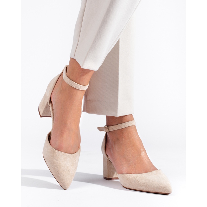 Dámské béžové semišové lodičky Shelovet béžový 1