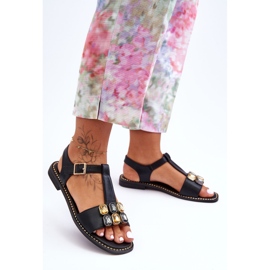 Dámské sandály S.Barski With Stones KV-2775-30 Black černá 2