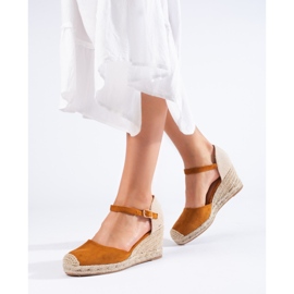 Dámské espadrilky na velbloudím klínu Shelovet hnědý 1