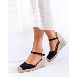Dámské černé espadrilky Shelovet na klínku černý 1