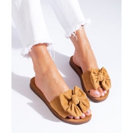 Dámské hnědé sandály s mašlí Shelovet hnědý 2