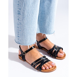 Dámské černé ploché sandály Shelovet černá 1