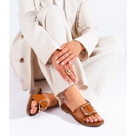 Dámské hnědé pantofle Shelovet hnědý 1