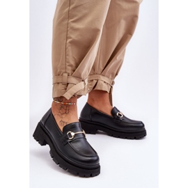 PS1 Dámské klasické mokasíny na platformě Black Miracle černý 1