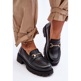 PS1 Dámské klasické mokasíny na platformě Black Miracle černý 2