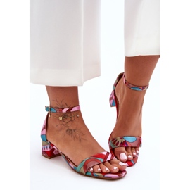 Vzorované saténové sandály na vysokém podpatku Pink Mix Inspire Me! vícebarevný 2 Vzorované saténové sandály na vysokém podpatku Pink Mix Inspire Me! vícebarevný 2