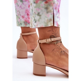 Kožené sandály na podpatcích Běžná béžová Inspire Me! béžový 2