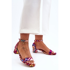 FS1 Vzorované saténové sandály na vysokém podpatku Červená směs Inspire Me! vícebarevný 2 FS1 Vzorované saténové sandály na vysokém podpatku Červená směs Inspire Me! vícebarevný 2