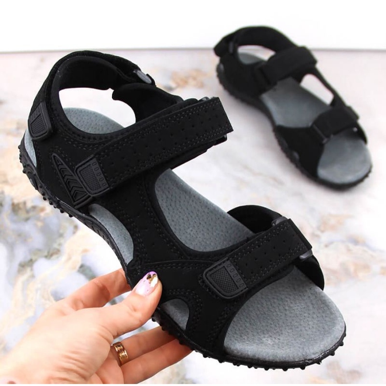 Sportovní sandály American Club W AM929A černé na suchý zip černá 1