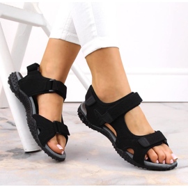 Sportovní sandály American Club W AM929A černé na suchý zip černá 2