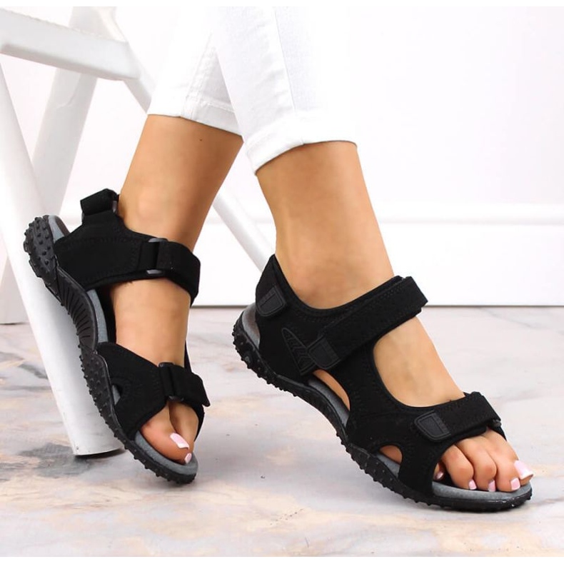 Sportovní sandály American Club W AM929A černé na suchý zip černá 2