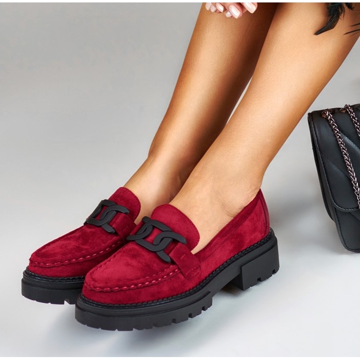 La.Fi Fuchsiové mokasíny na platformě růžový 1