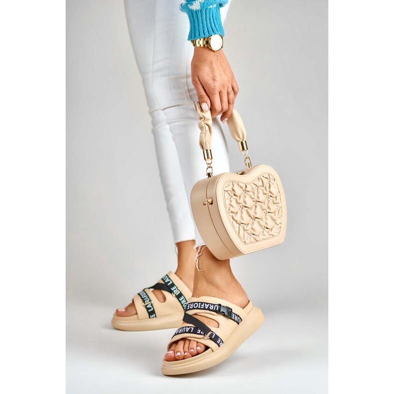 Stylové béžové pantofle značky La.Fi béžový 2