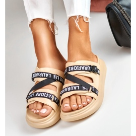 Stylové béžové pantofle značky La.Fi béžový 1