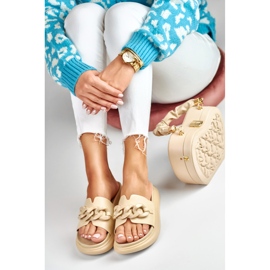 La.Fi Béžové jezdce s řetízkem béžový 1