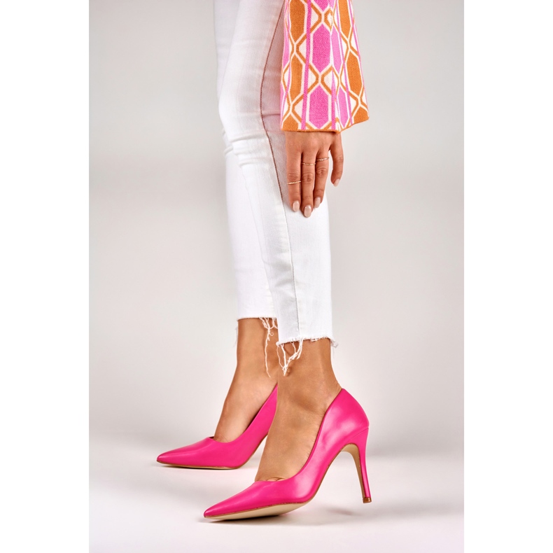 Růžové lodičky z ekokůže růžový 2