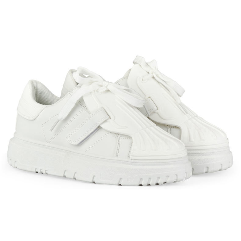 Módní bílé dámské sportovní boty bílý 1