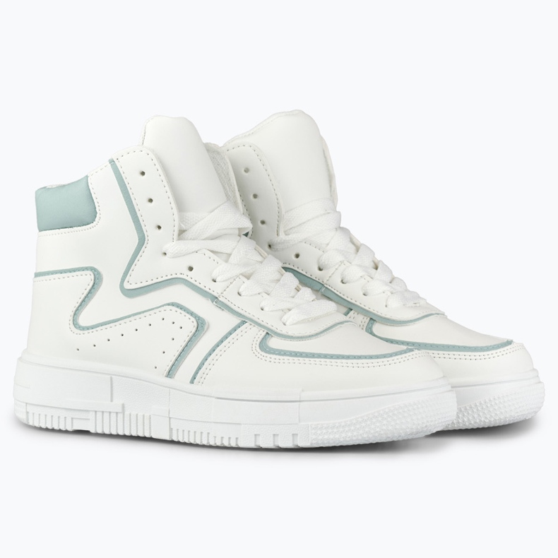 Sportovní bílé boty nad kotník bílý 1