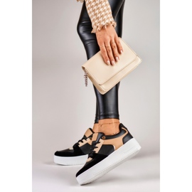 Módní dámské černé sportovní boty černá 2