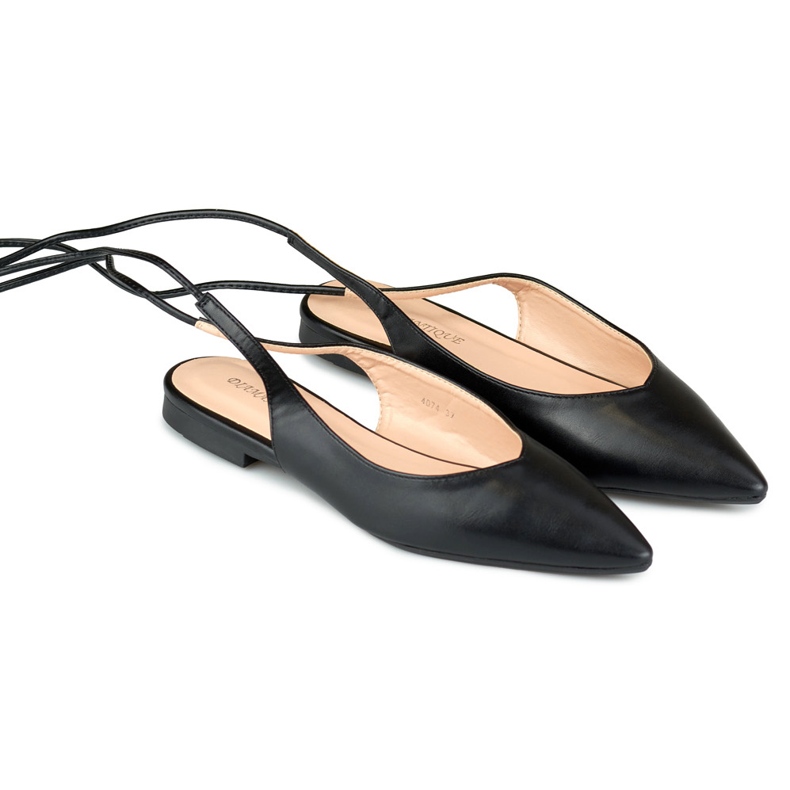 Černé baleríny se zavazováním černá 2