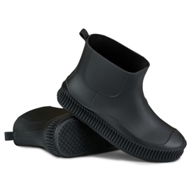 Matné černé dámské boty do deště černý 1