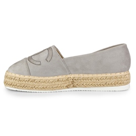 Šedé espadrilky na platformě šedá 5